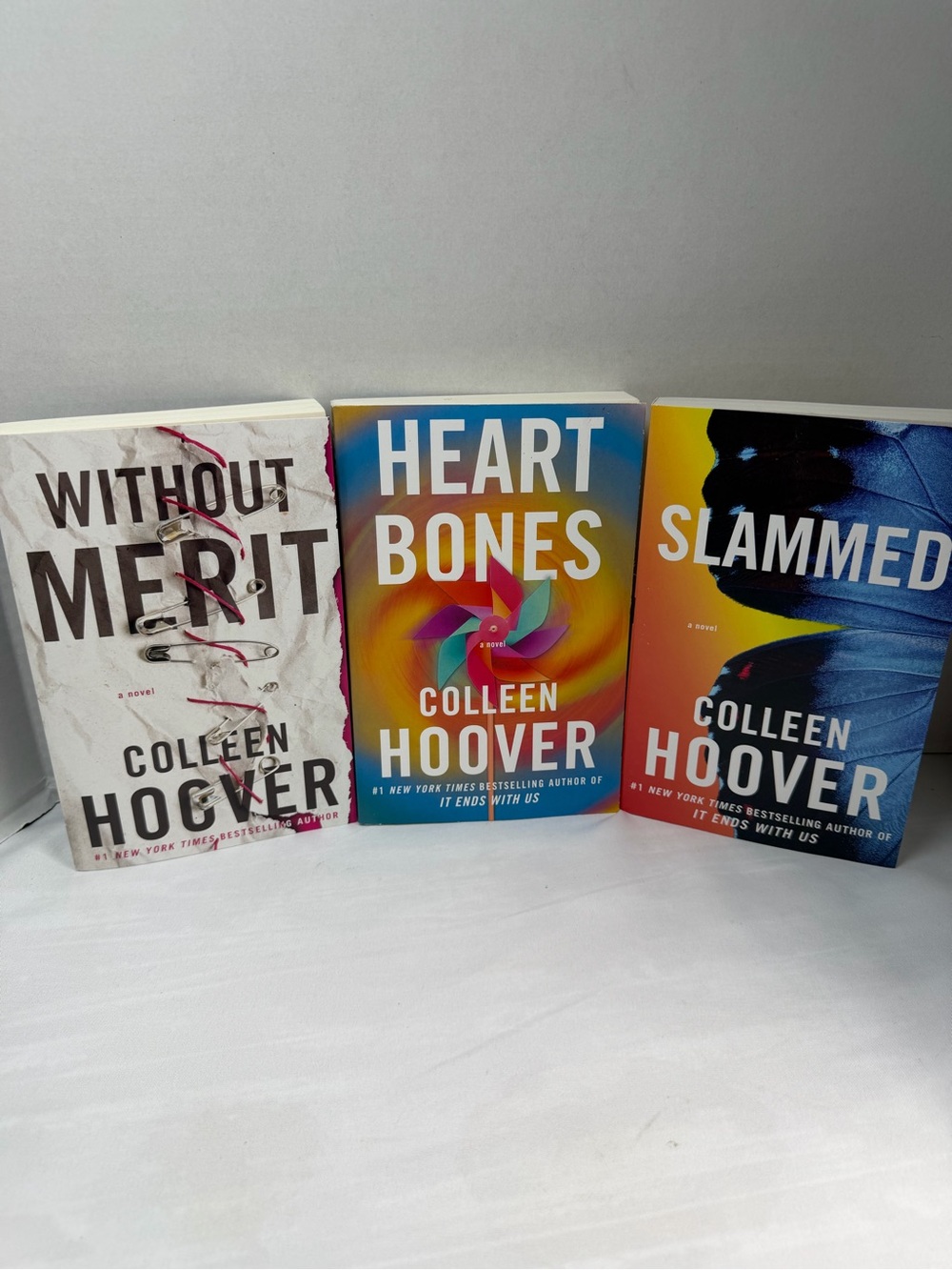 Colleen Hoover Lot of 3 Books Heart Bones/Without Merit/Slammed EUC